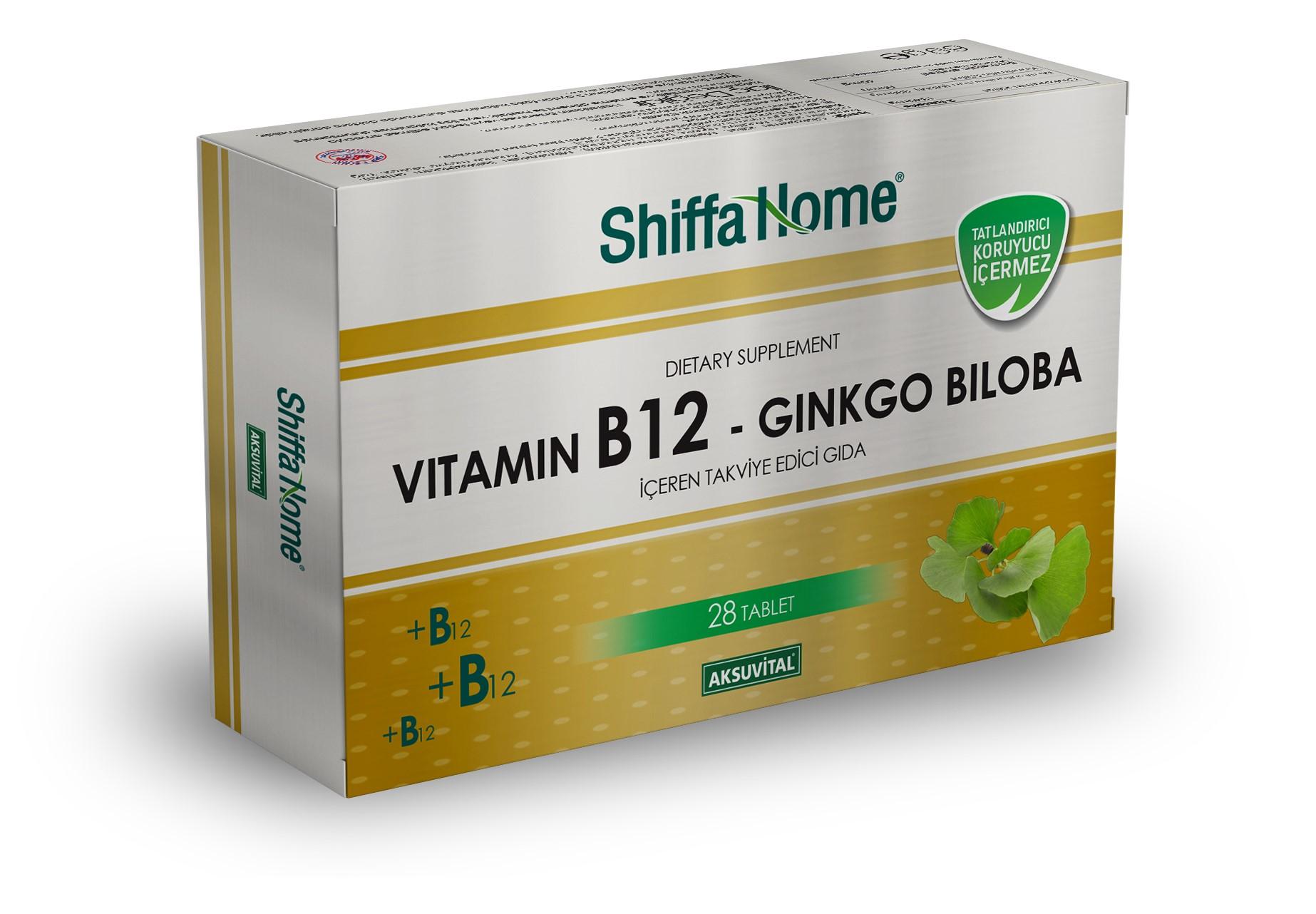 Shiffa Home Vitamin B12 Ginko Biloba 150 Mg 28 Tablet