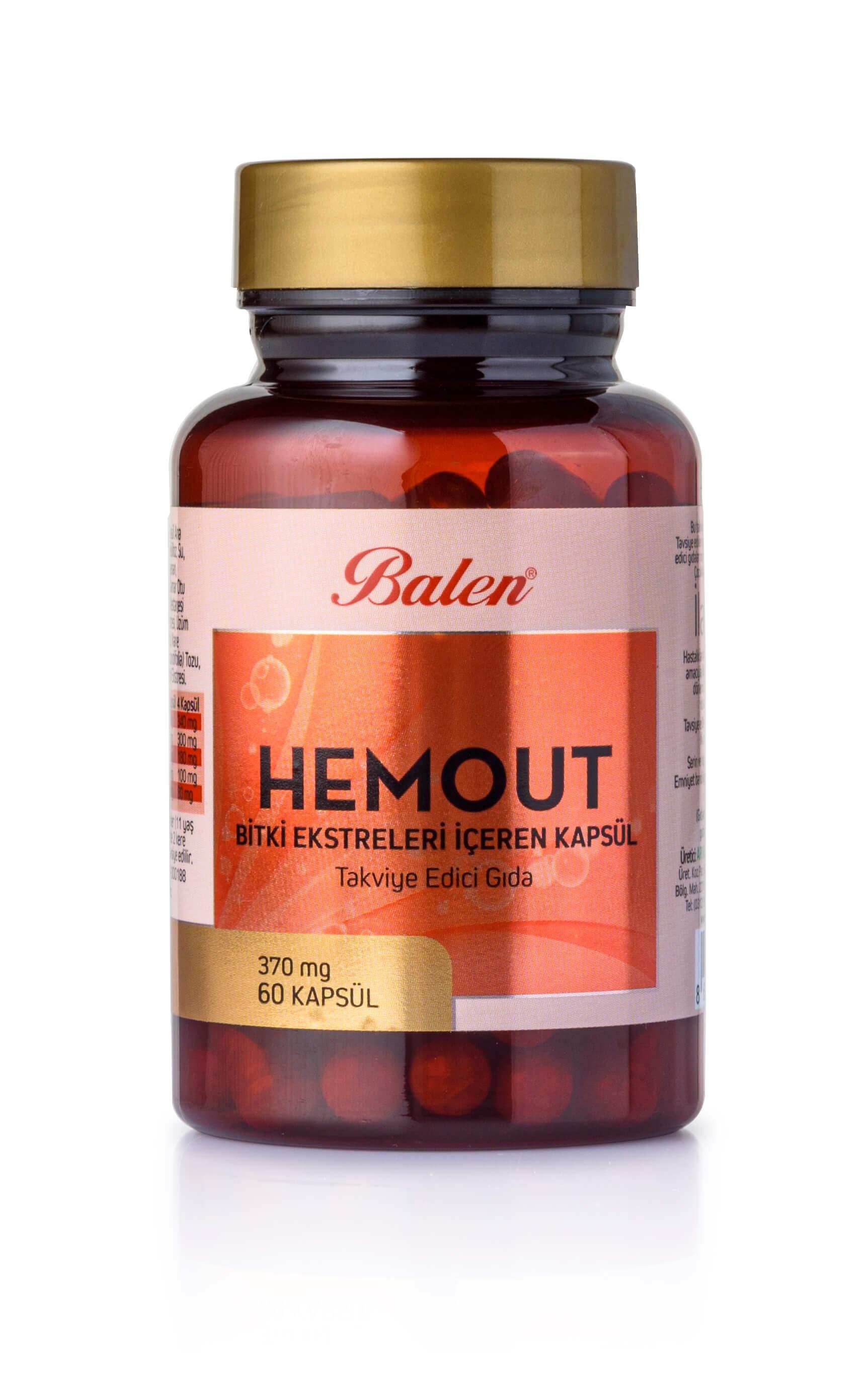 Balen Hemout Bitki Ekstreleri İçeren 370 Mg 60 Kapsül