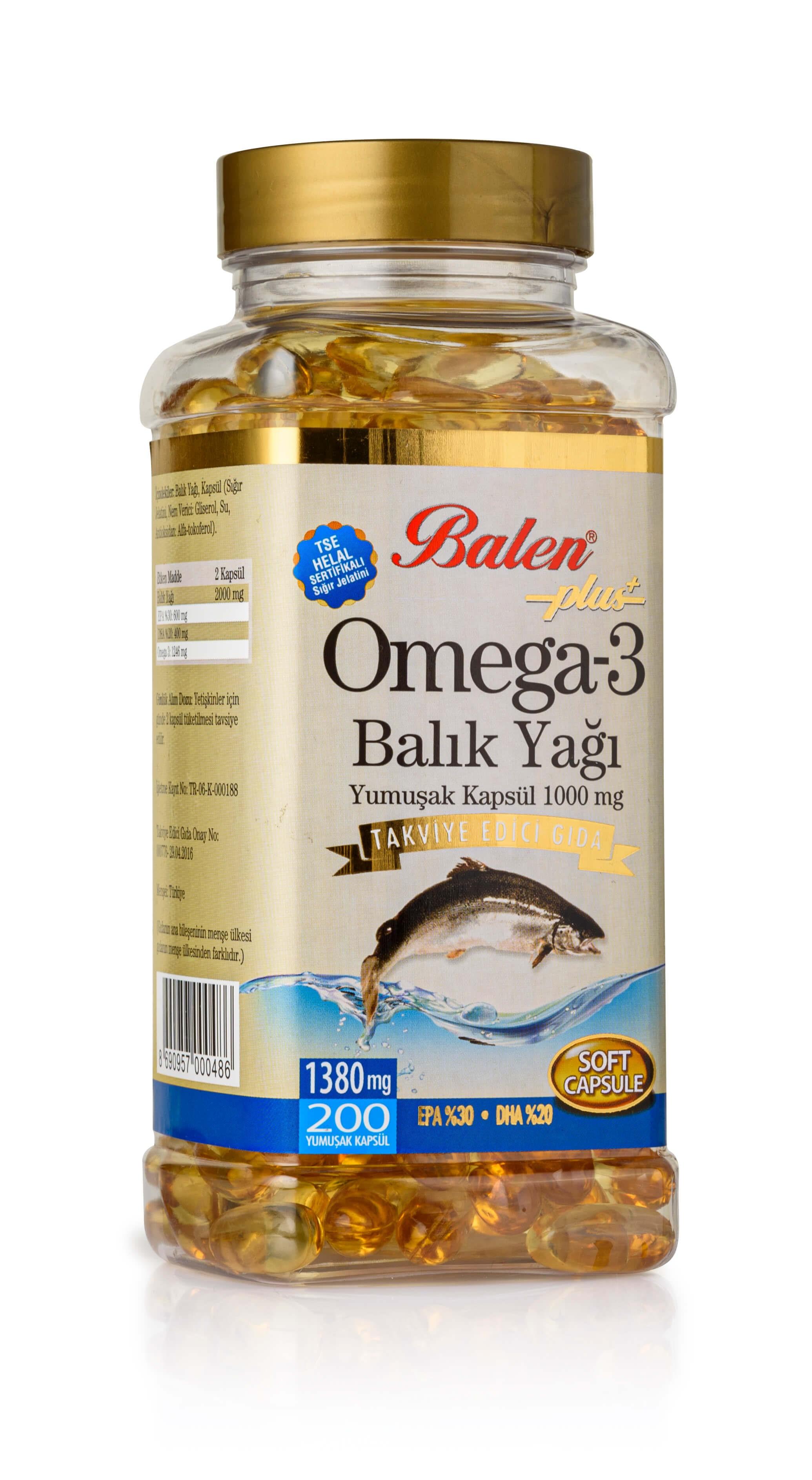 Balen Omega-3 Plus Balık Yağı 1380 Mg 200 Yumuşak Kapsül