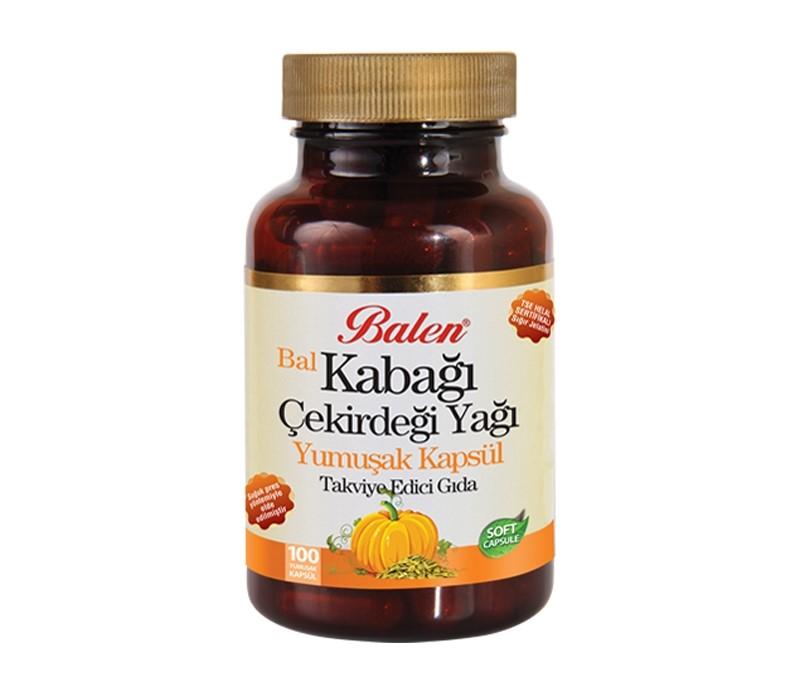 Balen Bal Kabağı Çekirdeği Yağı 1380 Mg 100 Yumuşak Kapsül