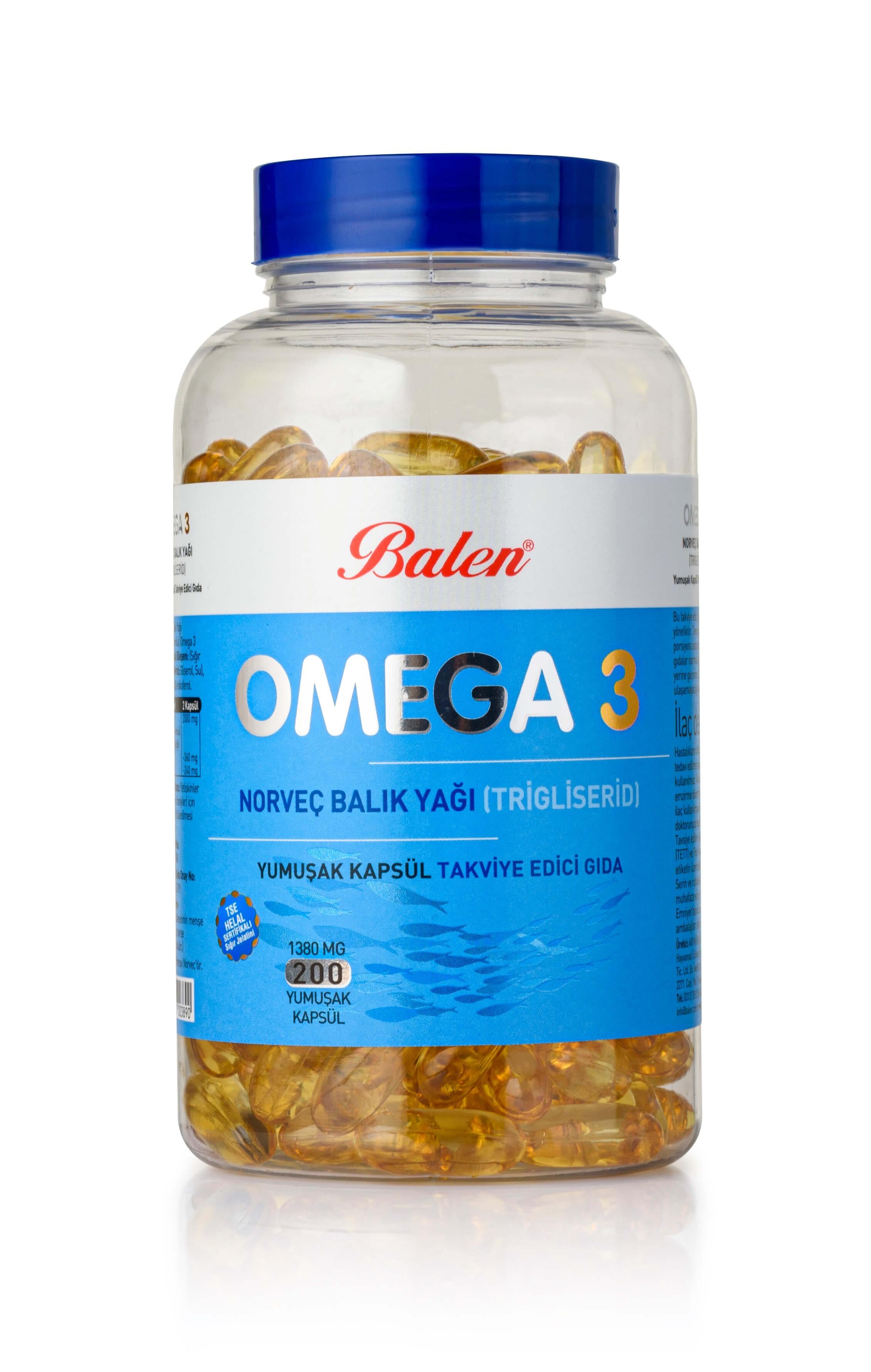 Balen Omega-3 Norveç Balık Yağı Trigliserid 1380 Mg 200 Yumuşak Kapsül