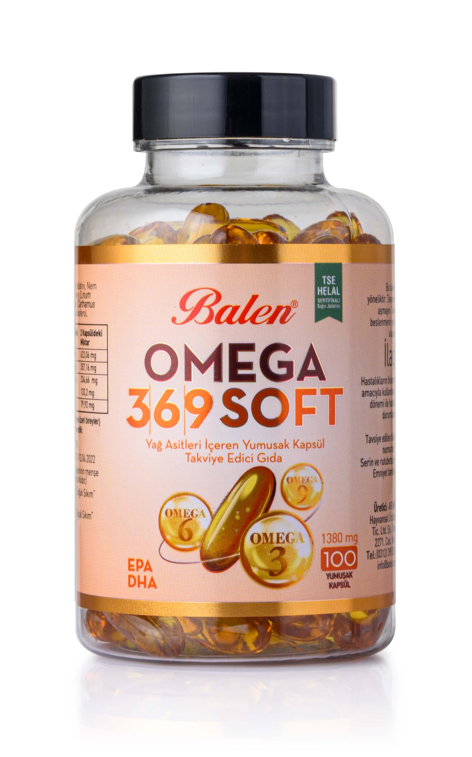 Balen Omega-3-6-9 Soft Yağ Asitleri İçeren 1380 Mg 100 Yumuşak Kapsül