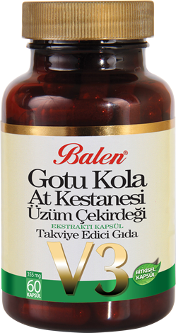 Balen Gotu Kola-At Kestanesi-Üzüm Çekirdeği Ekstraktı 355 Mg 60 Kapsül