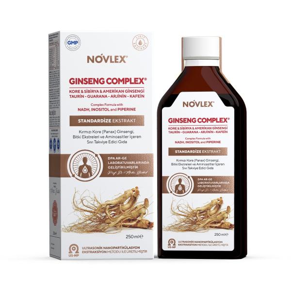 Novlex Ginseng Complex Kore Sibirya Amerikan Ginsengi ve Bitki Ekstreleri 250 ML
