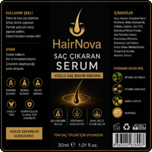HairNova Saç Çıkaran Serum – Güçlü Saç Bakım ve Gürleştirici Serum